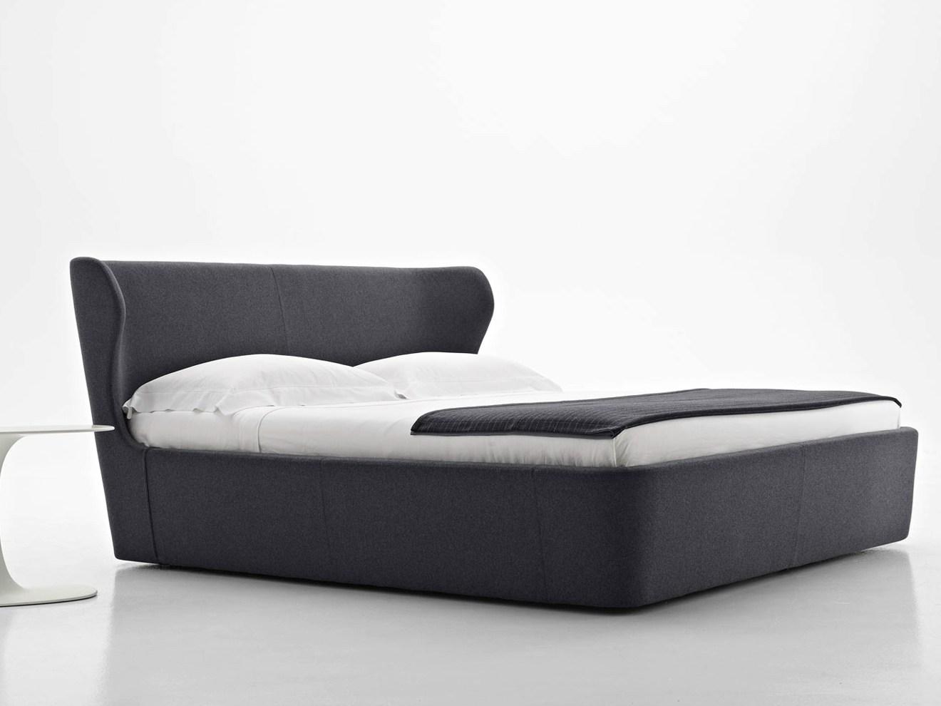 PAPILIO Fabric double bed with upholstered headboard