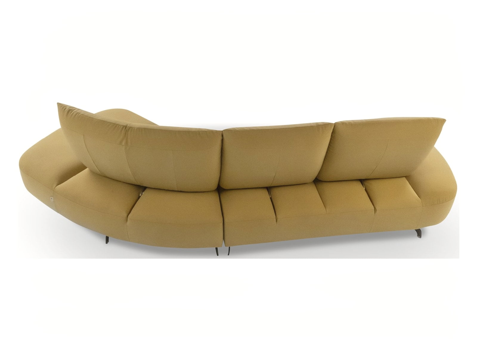 MANGO Contemporary sofa with adjustable backrests, extending seat depth for customizable comfort, quilted stitching, and optional metal feet finishes.