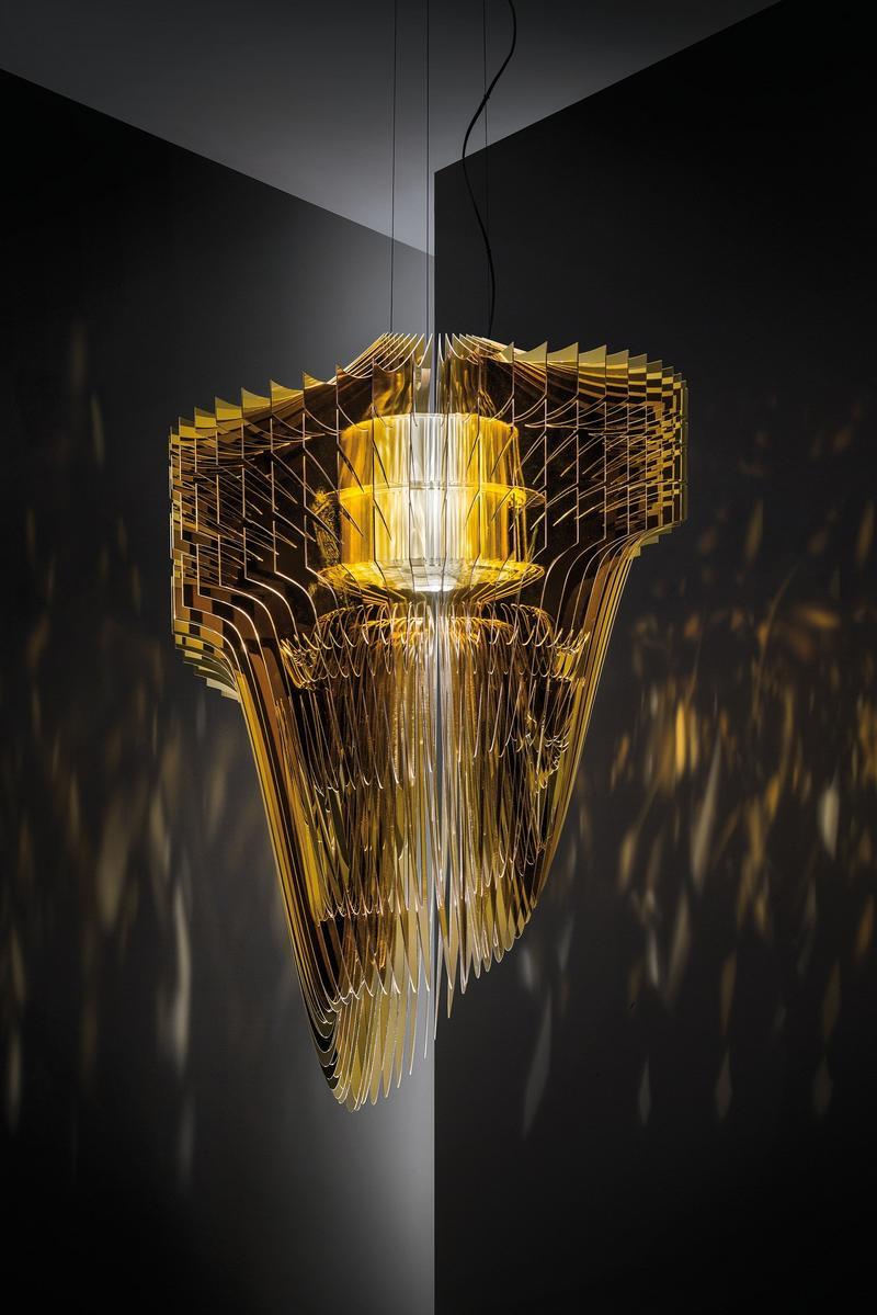 ARIA GOLD LED Lentiflex® and Cristalflex® pendant lamp