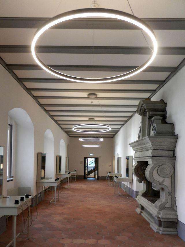 DOPPIO LED glass and aluminium pendant lamp