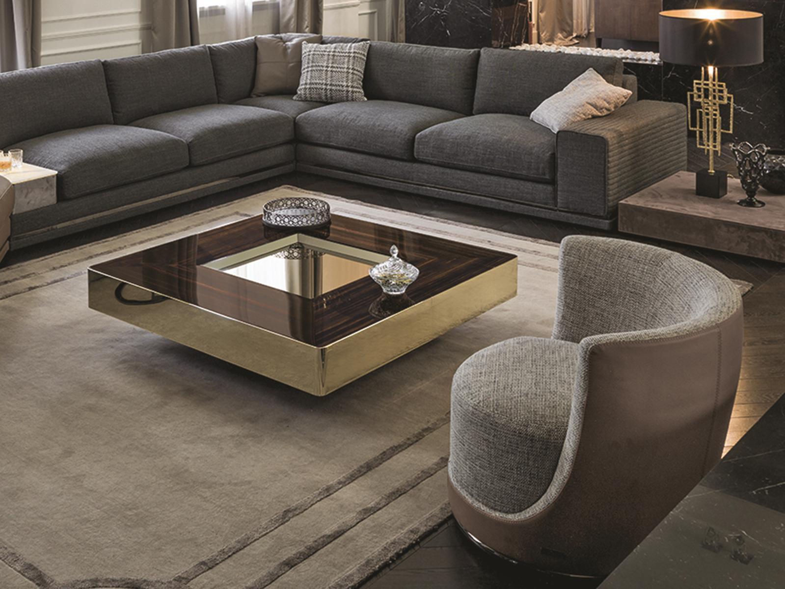 LORD Square leather coffee table