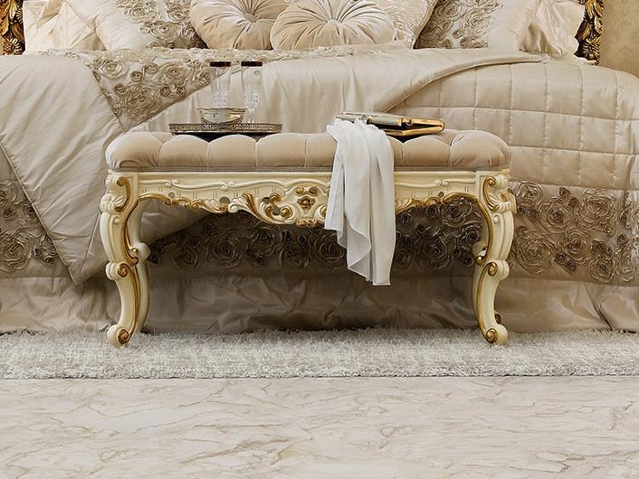 14534 Upholstered fabric bench