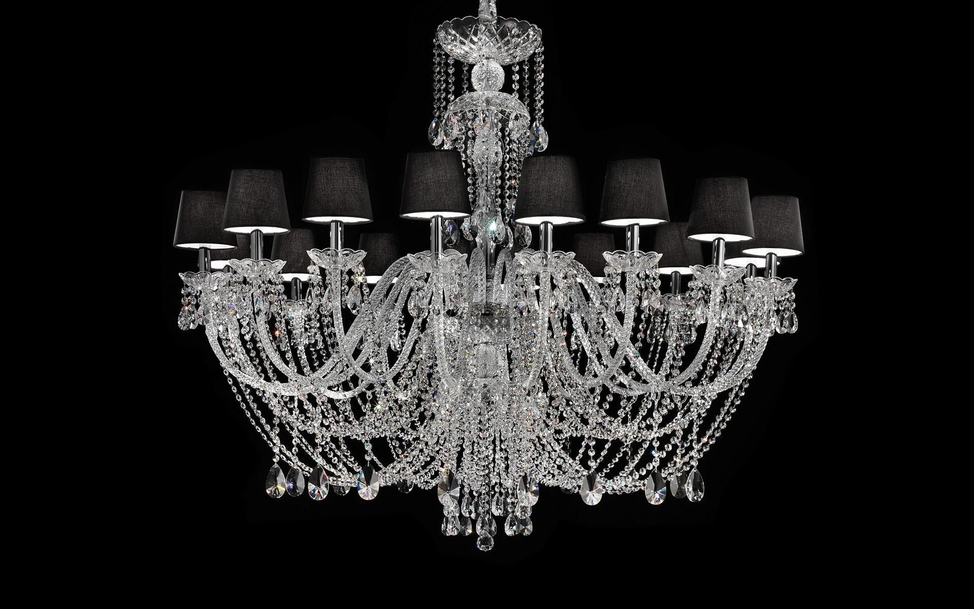 GLASS VE 875 12 /16 Incandescent blown glass chandelier with crystals