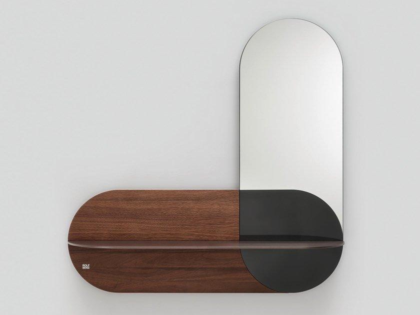 936 Oval wall-mounted mirror with shelf