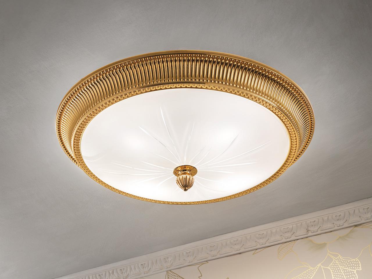 BRASS & SPOTS VE 1080 PL1/PL3 40/PL3 50 Direct light incandescent brass ceiling light