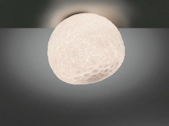 METEORITE Halogen blown glass ceiling lamp
