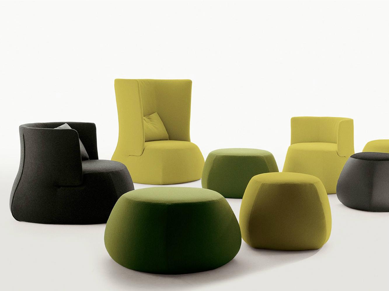 FAT SOFA High-back upholstered fabric armchair