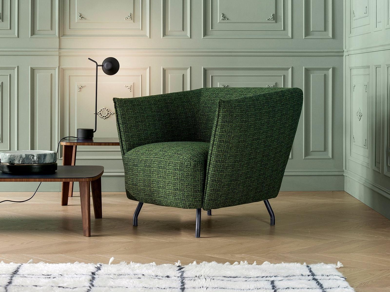 ARNO Upholstered fabric lobby chair with armrests