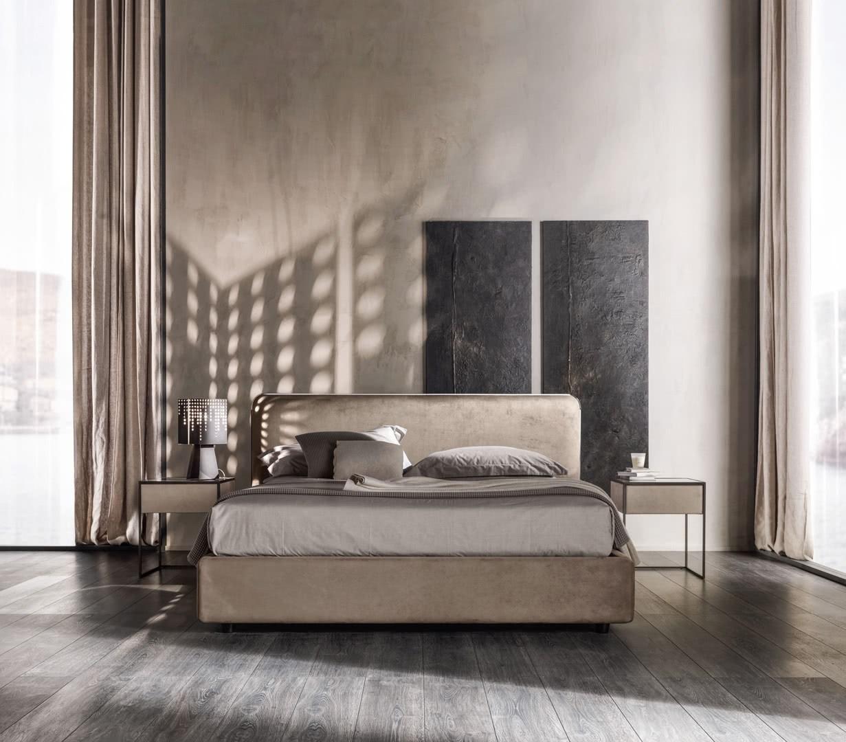 ELVIS Upholstered fabric double bed