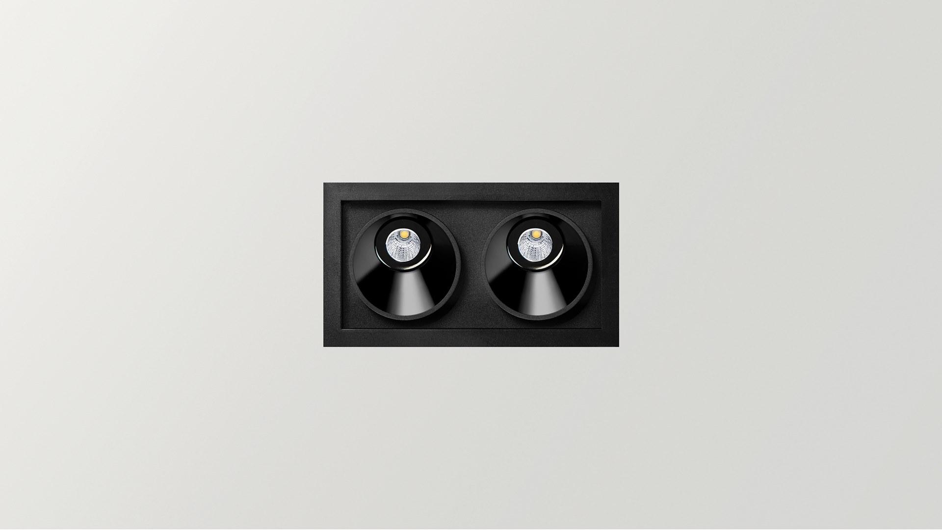 BLACK FOSTER ASYMMETRIC RECESSED 2 LED multiple recessed aluminium spotlight BLACK FOSTER ASYMMETRIC RECESSED 2 LED multiple recessed aluminium spotlight