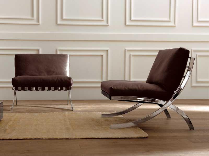 MIAMI Leather armchair with removable cover