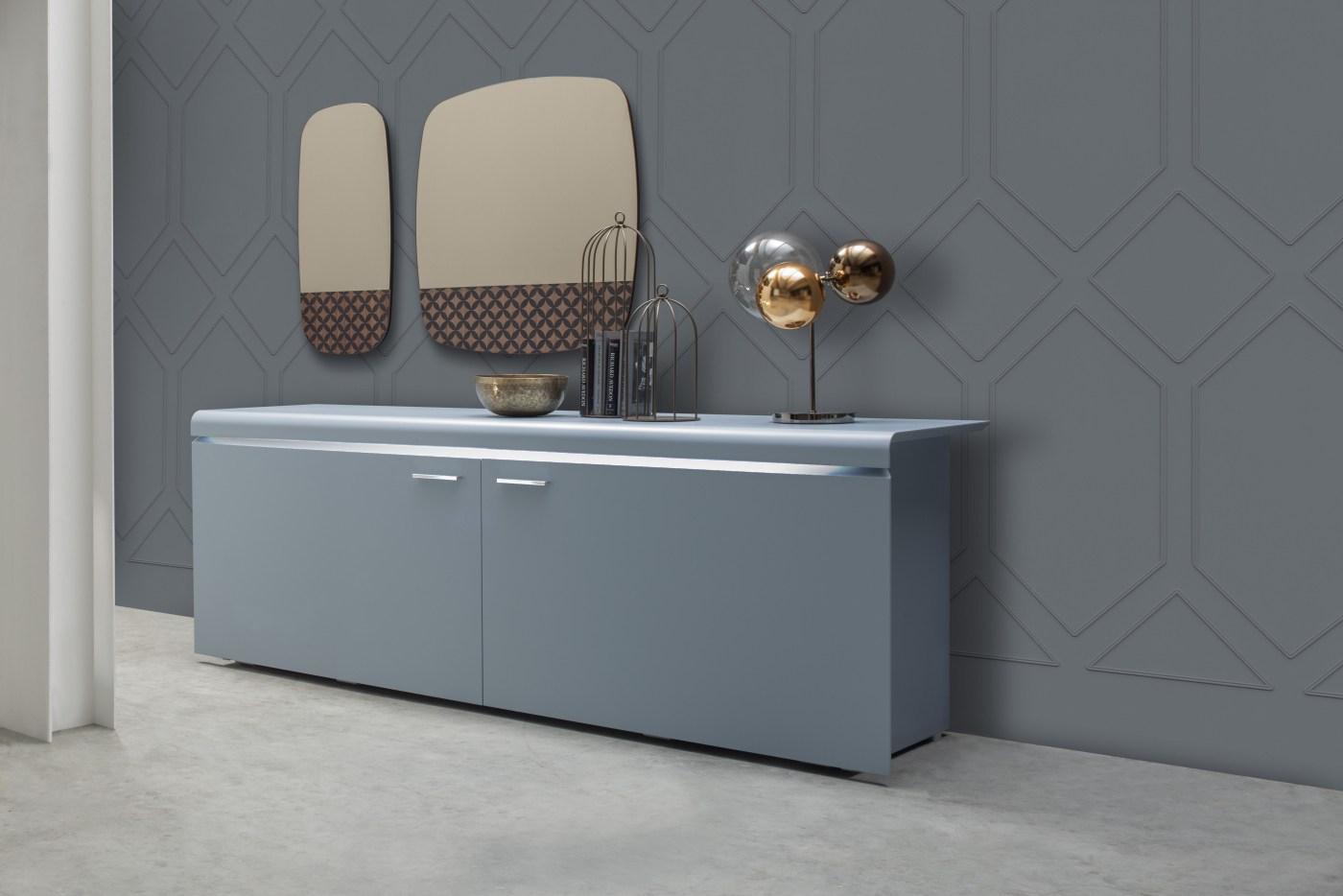 GOYA Melamine-faced chipboard sideboard with integrated lighting