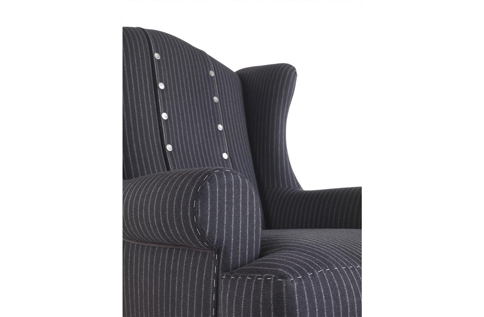 AYLA_2 Bergere fabric armchair with armrests
