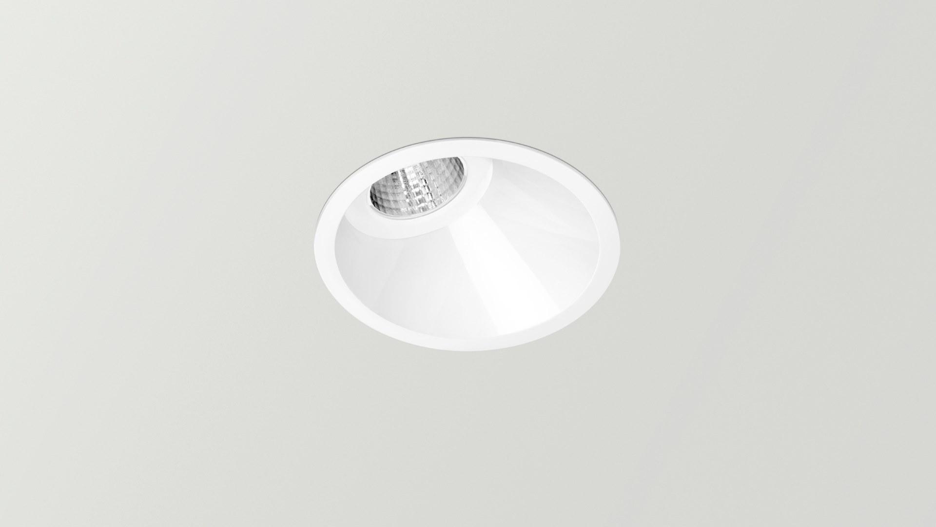 SHOT LIGHT M ASYMMETRIC LED round recessed aluminium spotlight