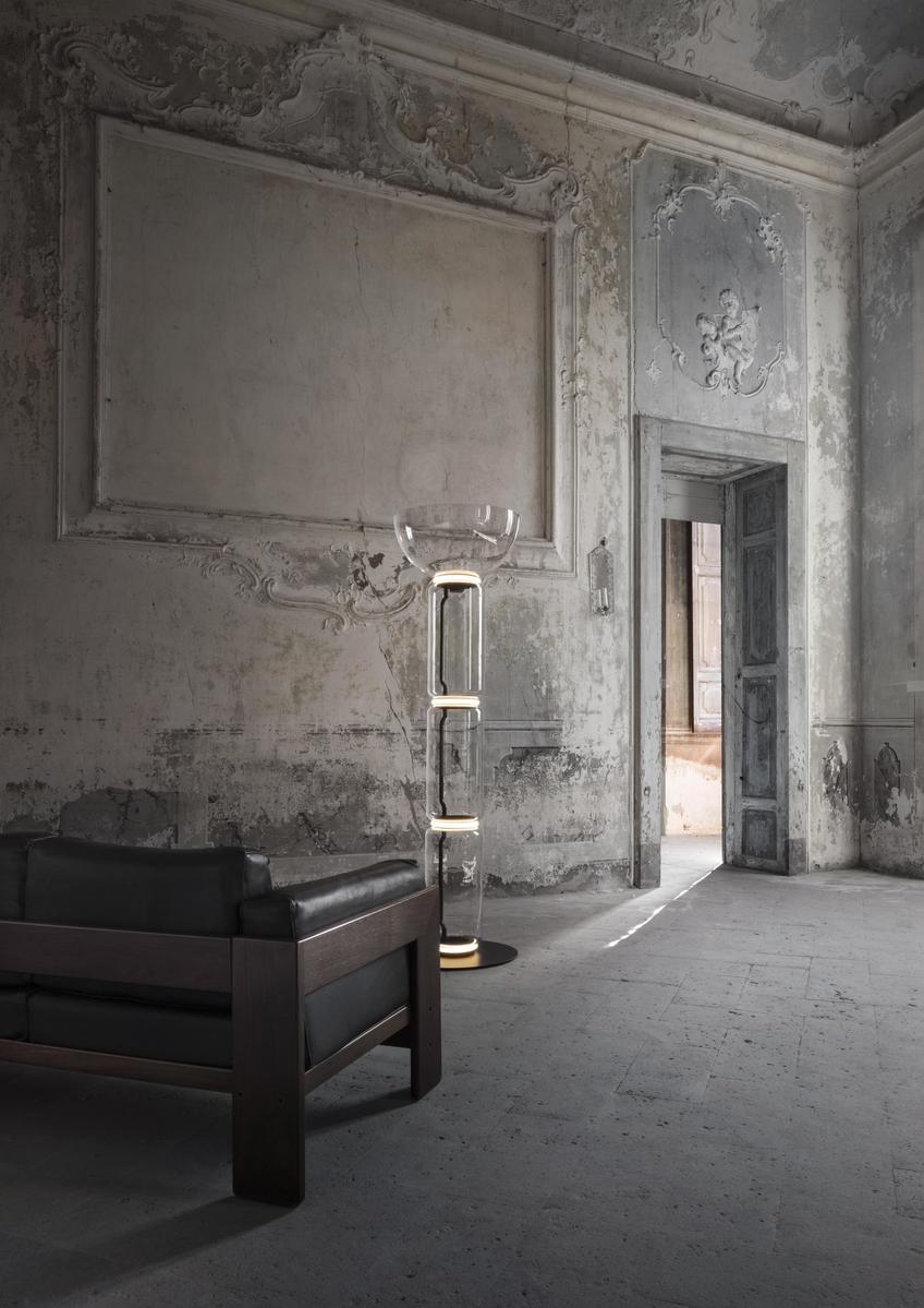 NOCTAMBULE BOWL LED direct light Blown crystal floor lamp