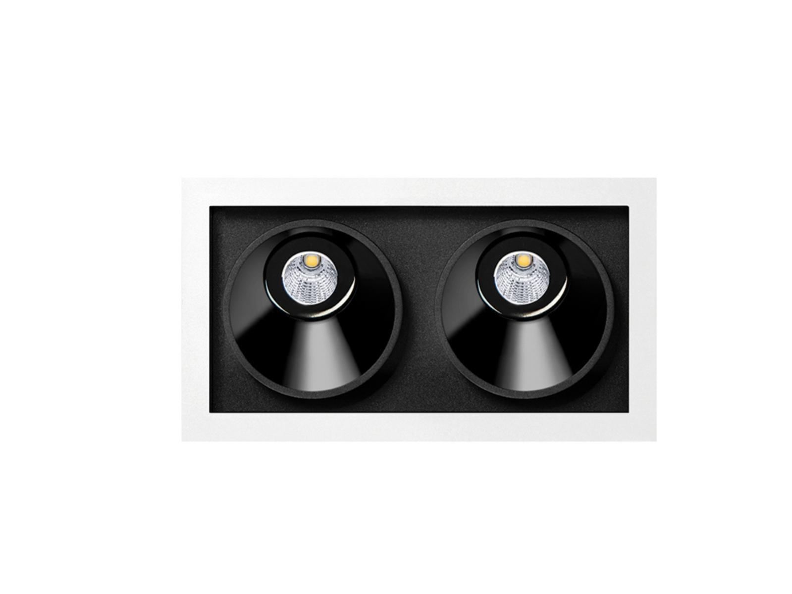 BLACK FOSTER ASYMMETRIC RECESSED 2 LED multiple recessed aluminium spotlight