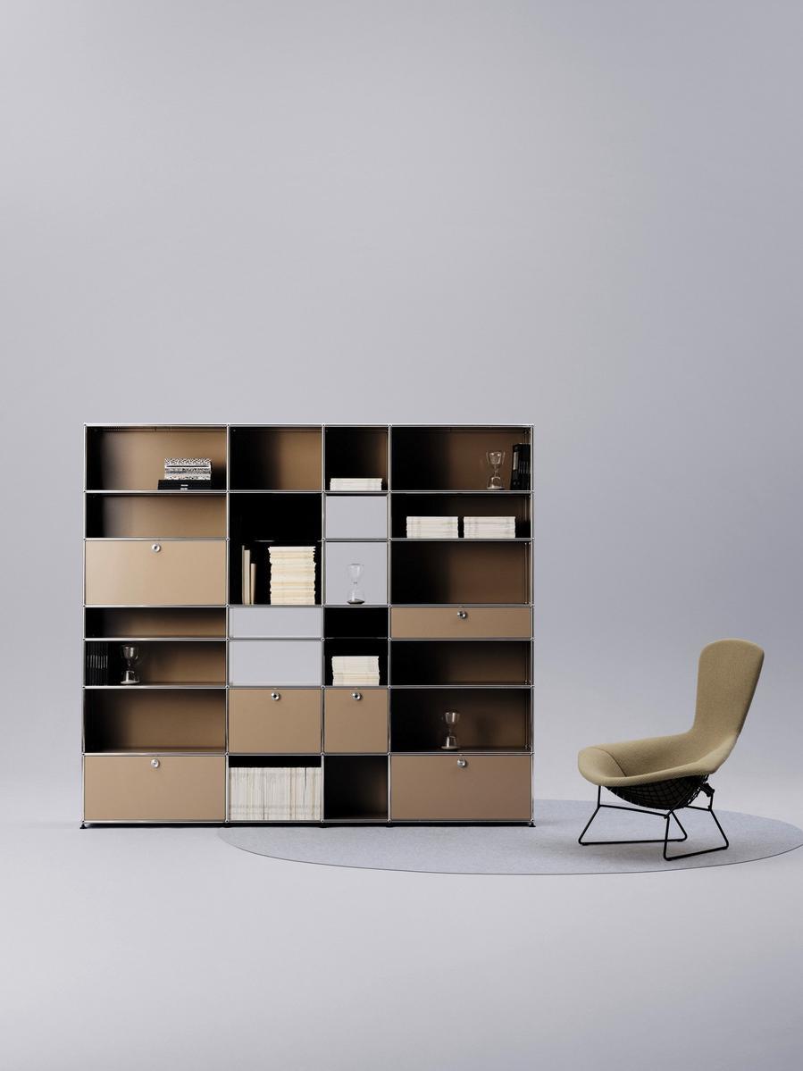 HALLER E Modular shelving unit with built-in lights