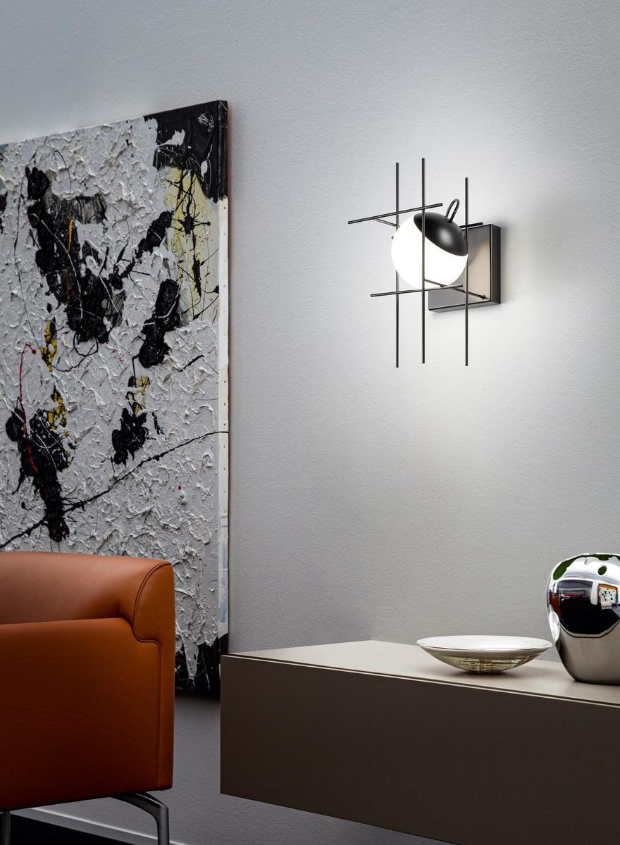 PLOT FRAME AP LED wall light in metal and blown glass