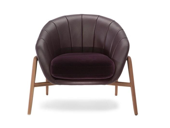 CASSIA Leather armchair with armrests