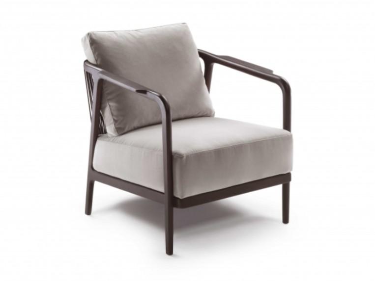 CRONO Fabric armchair with removable cover with armrests