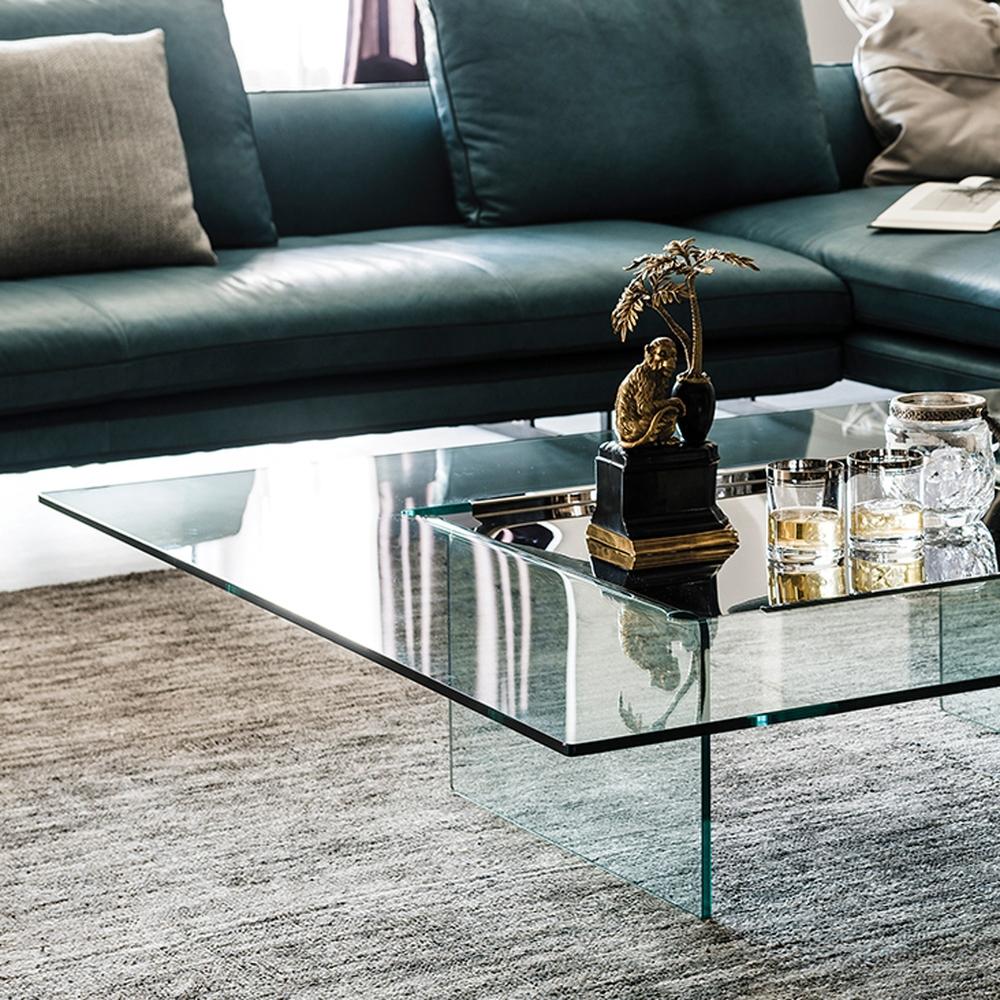 CARRÈ Square glass coffee table