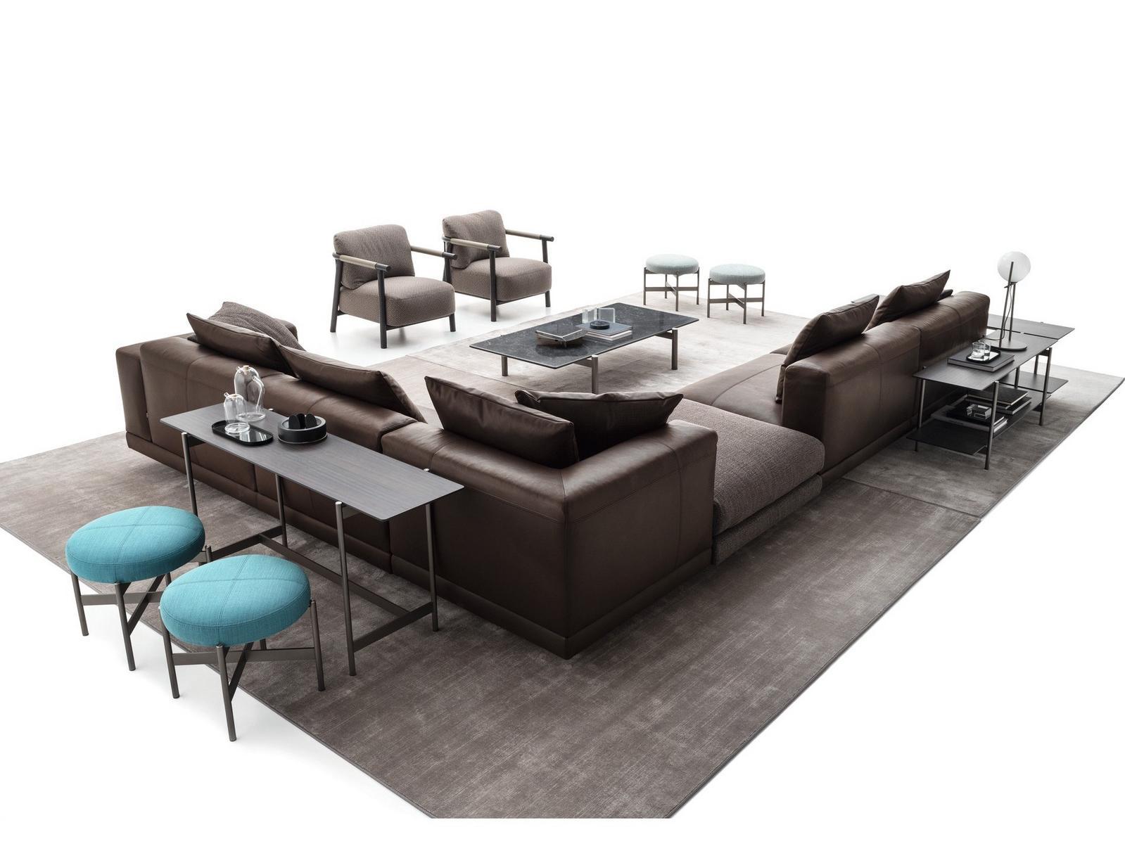 NEVYLL LOW Corner leather sofa