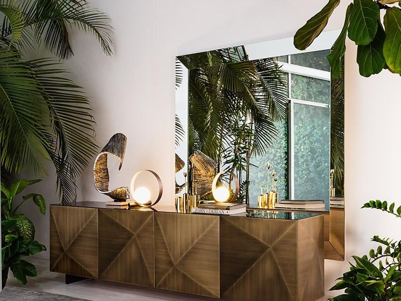 TRAPEZIO Square framed mirror