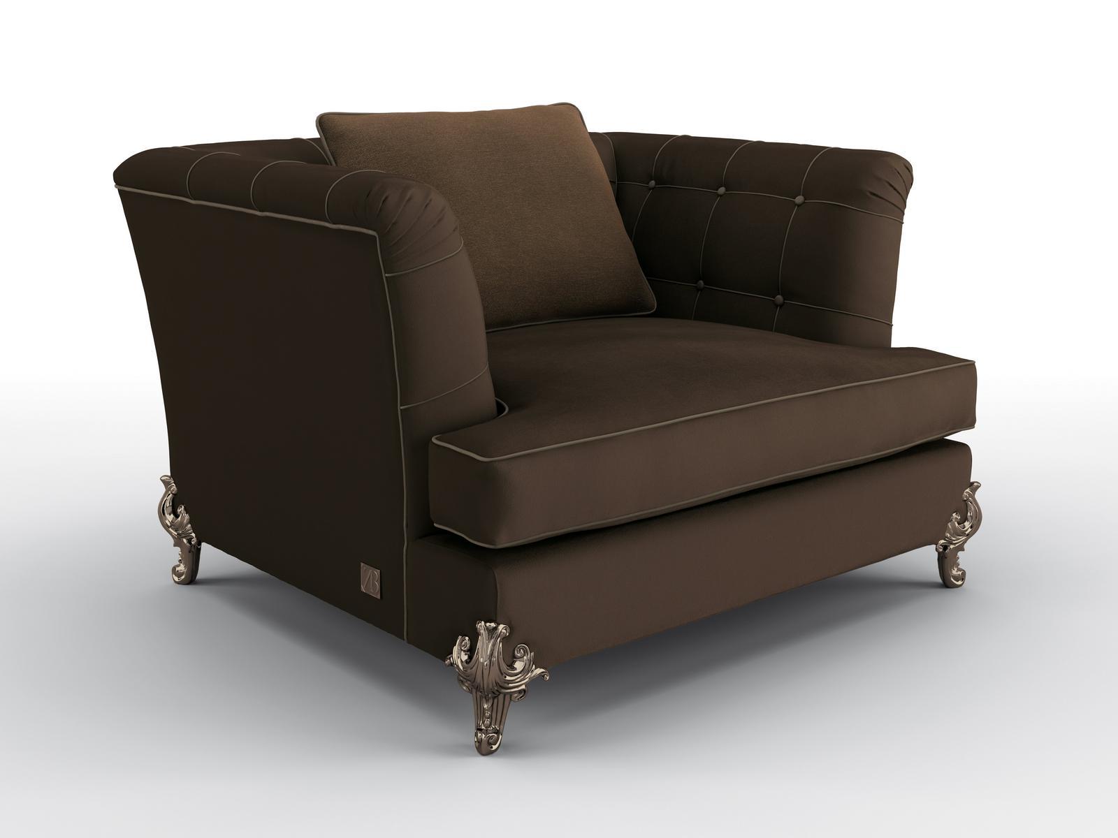 KING Velvet armchair with armrests