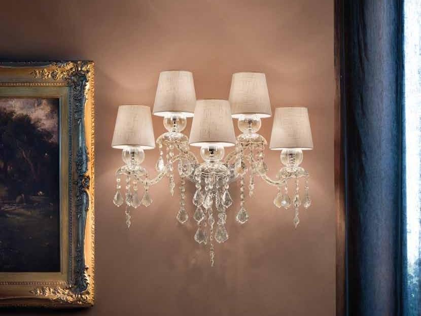 MICHIEL Glass wall lamp with crystals