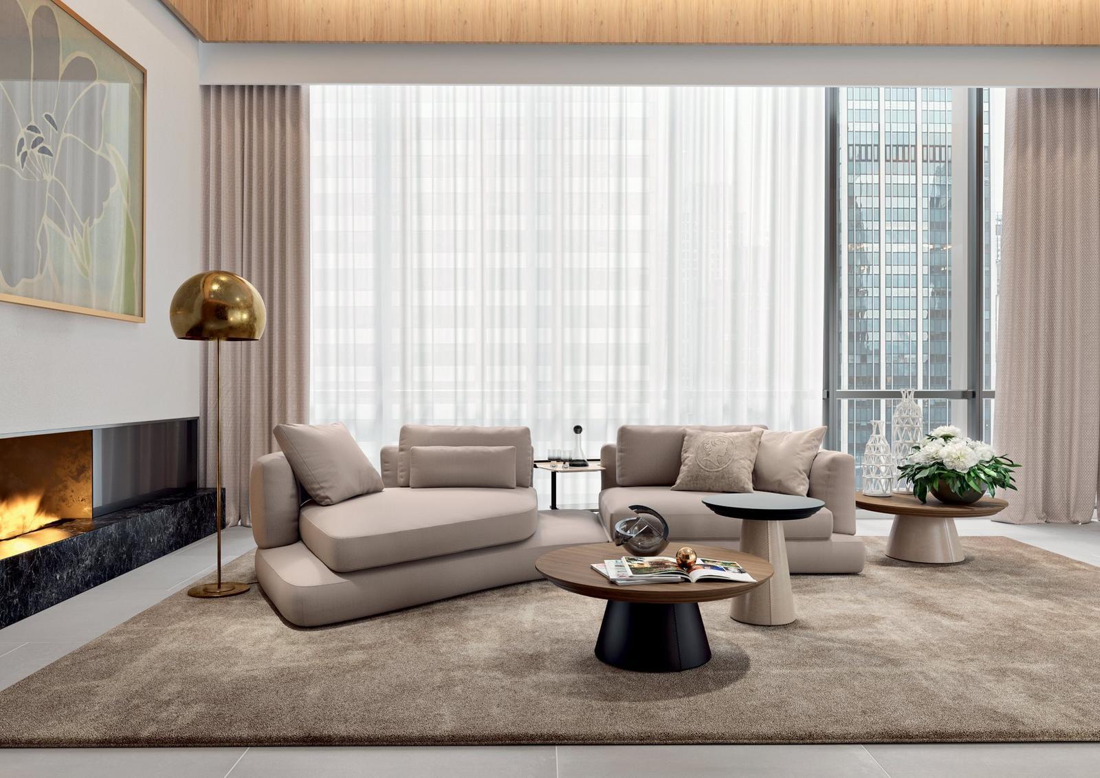 ARABESQUE Curved fabric sofa