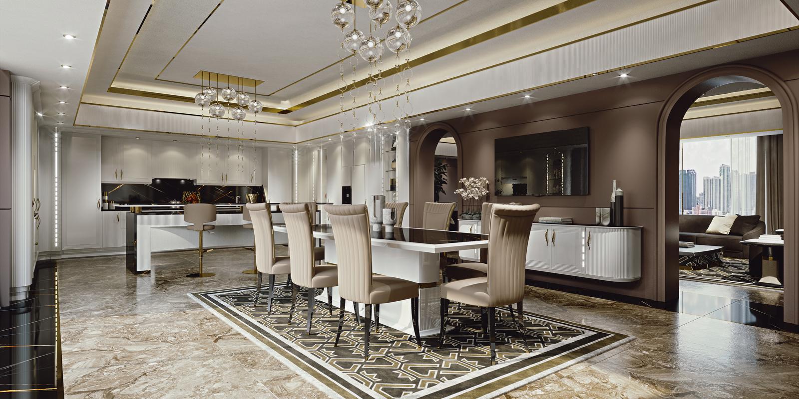 Lacquered kitchen with handles Brummel Diamond