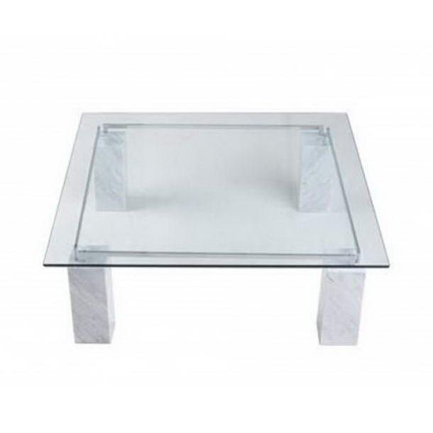 DIELLE Square glass coffee table