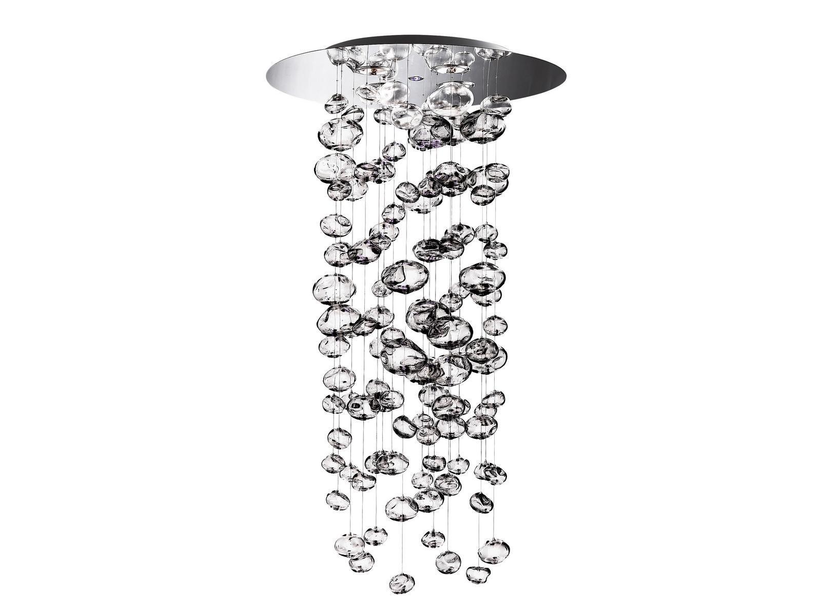 ETHER S150 LED glass and steel ceiling lamp