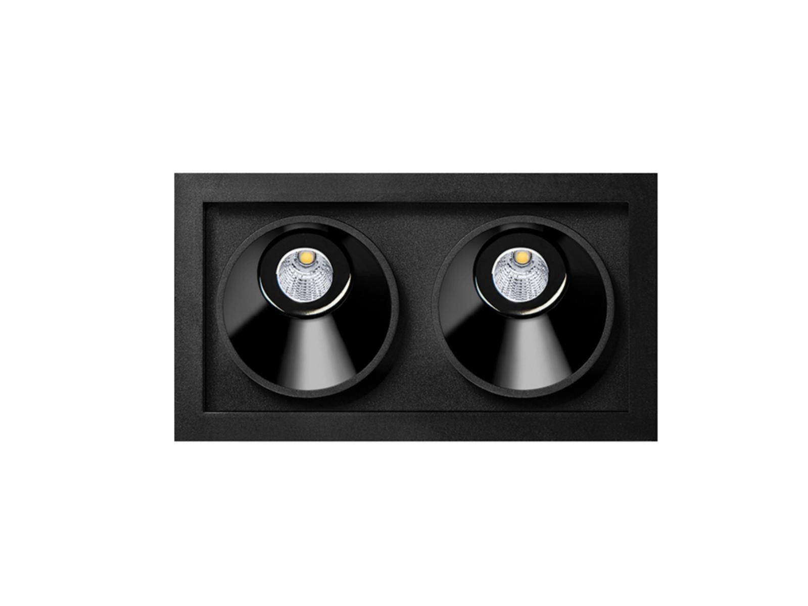 BLACK FOSTER ASYMMETRIC RECESSED 2 LED multiple recessed aluminium spotlight