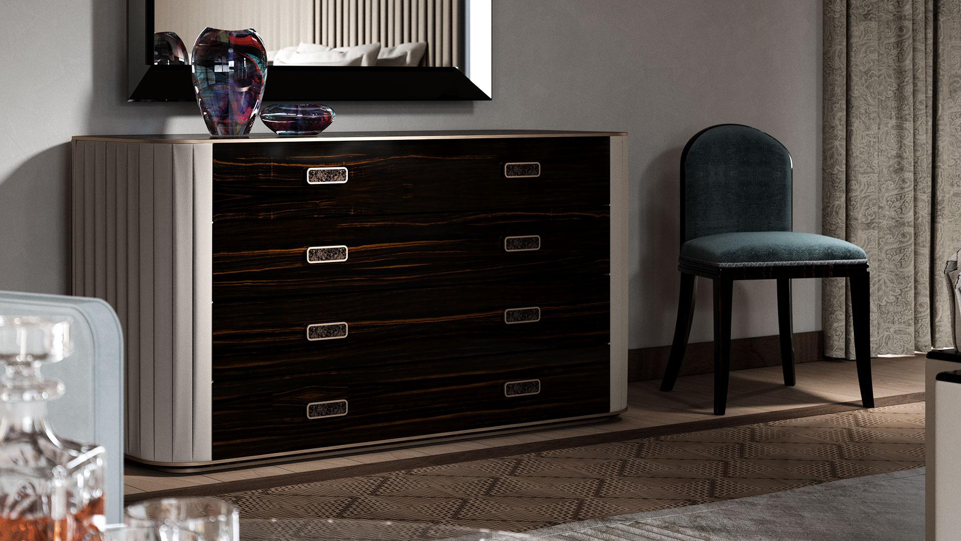PLISSÈ Wooden chest of drawers