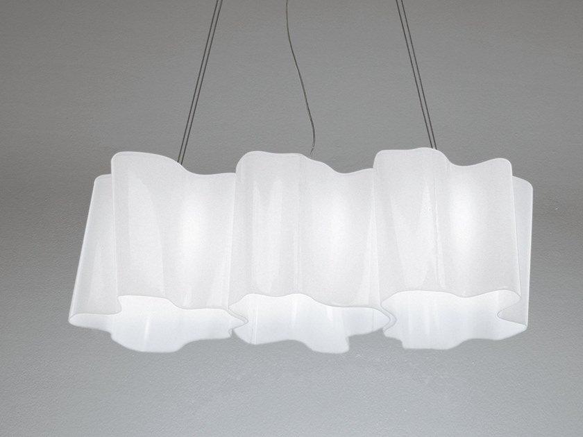 LOGICO 3 Blown glass pendant lamp