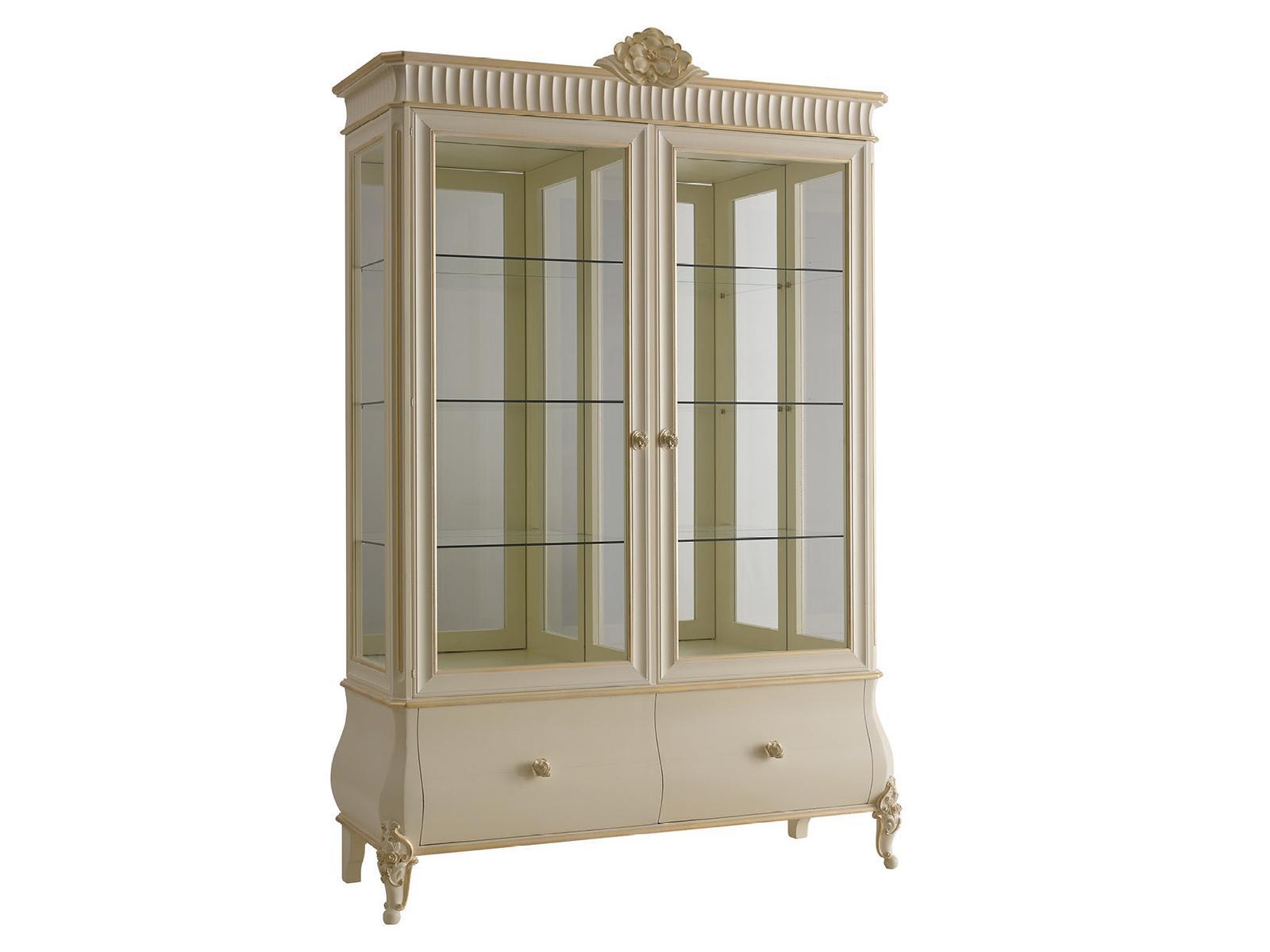 FLORENTIA Wood and glass display cabinet