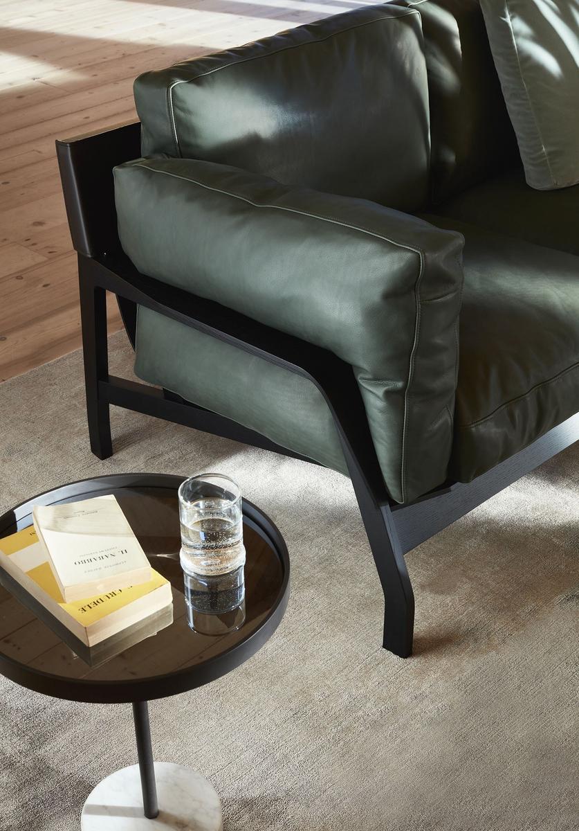 194 9 Solid wood and marble coffee table