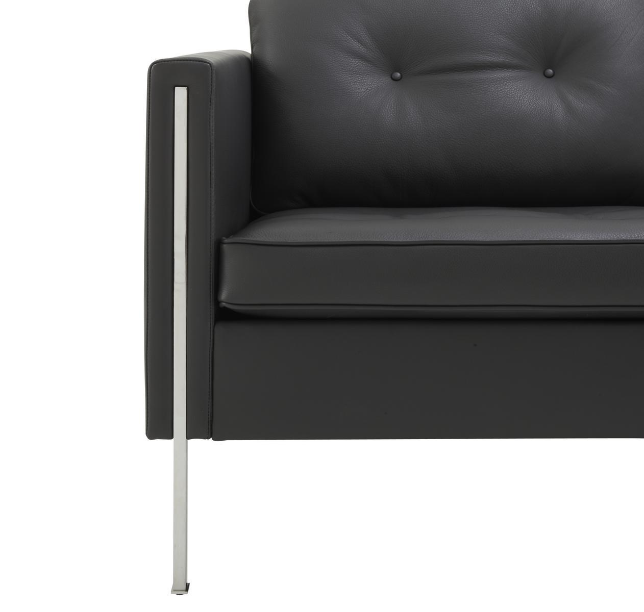 ANDY Leather armchair with armrests