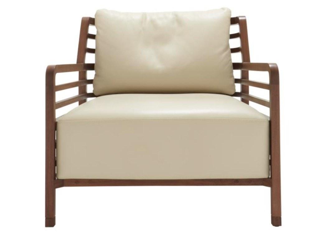 FLAX Leather armchair with armrests