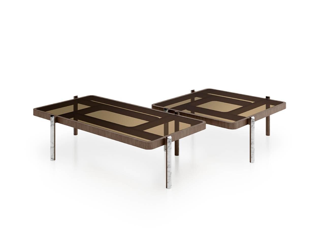 VISION Square glass coffee table