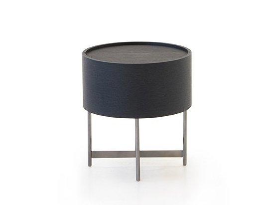 DEDALO Round bedside table with drawers