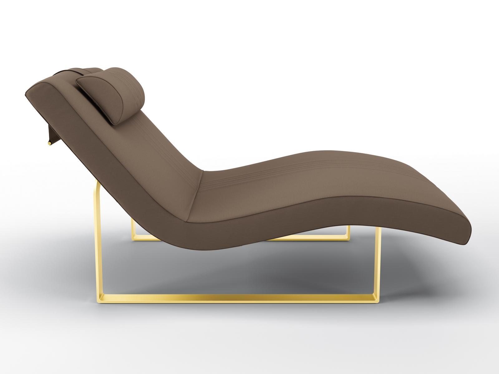 GERRIT Upholstered leather Chaise longue