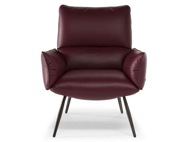 TALIA Leather armchair with armrests