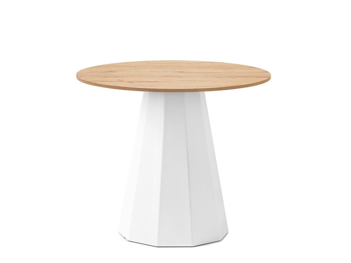 DIX Round melamine-faced chipboard table with painted sheet