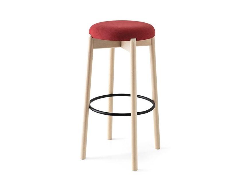 CLELIA High beech stool with integrated cushion