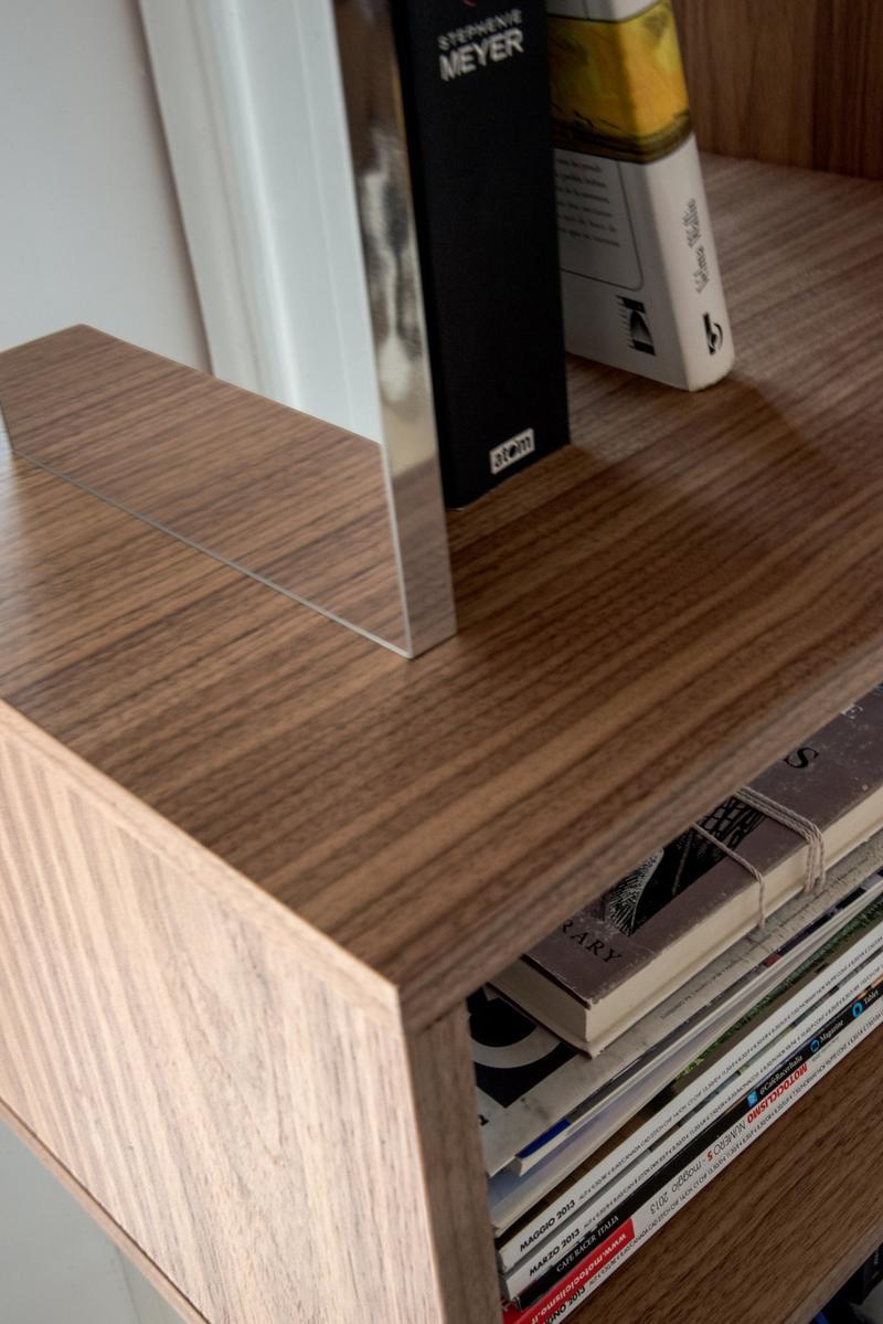 OSUNA Swivel wood and glass bookcase