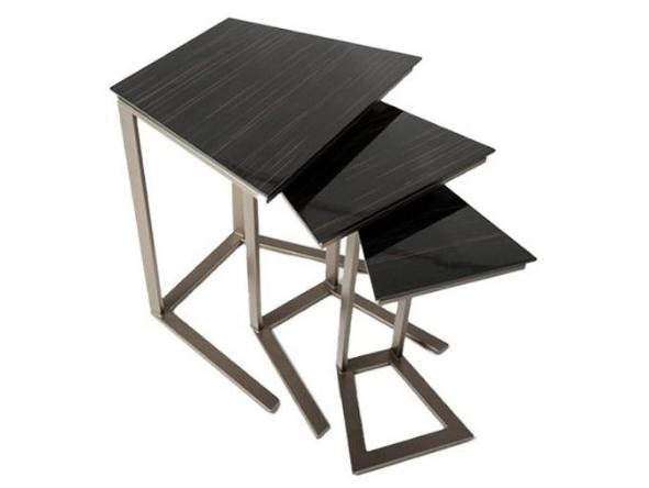 FEDRO Modular metal and wood veneer high side table