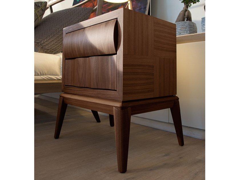 CONTEMPORARY LIVING Rectangular wooden bedside table with drawers