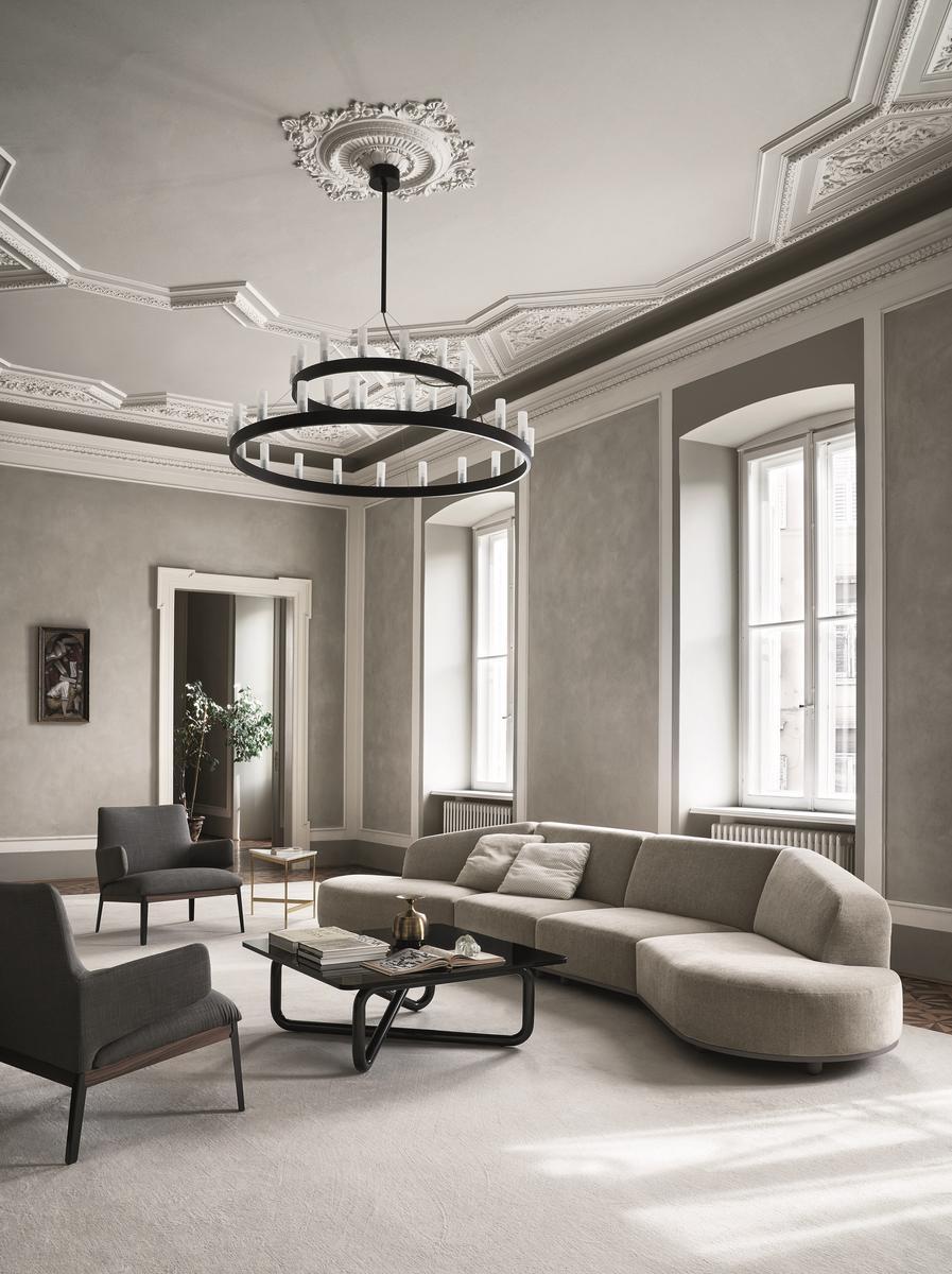 INFINITY Square glass and steel coffee table